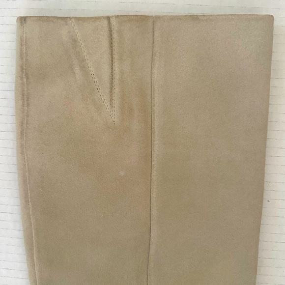 Franco Sarto Cassie Suede Womens Round Toe Tall Knee-High Boots, Cream, Size 8 - Picture 7 of 12